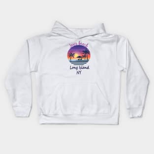 Retro Cool Jones Beach Long Island New York Sunset Vintage Kids Hoodie